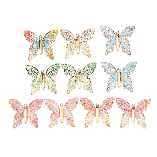 Gogogmee 10 Stück Schmetterlings Patches Zubehör Diy Anhänger für Haarschmuck Ohrringe Bastelarbeiten Mischfarben für Projekte und von Gogogmee