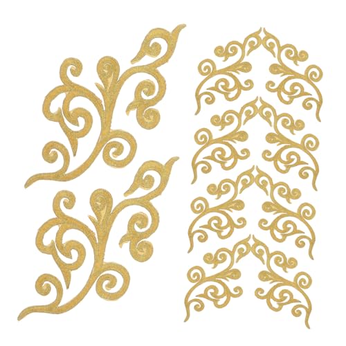 Gogogmee 10 Stück Teiliges Bestickte Applikationen mit Goldrand Selbstklebende Spitzen Patches Wolkenmuster für Hochzeitskleider Kostüme DIY Kleidung Scrapbook Dekoration von Gogogmee