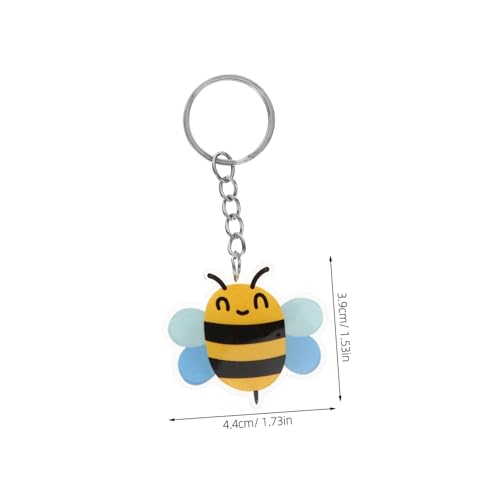 Gogogmee 10 Stück Teiliges Bienen Schlüsselanhänger Cartoon Anhänger Kreative Party Deko Schlüsselring Rucksack Taschenanhänger Metall Acryl Leicht und Kompakt von Gogogmee