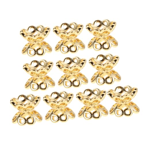 Gogogmee 10 Stück Teiliges Doppelseitiger Perlenkappen aus Kupfer Stilvolle Perlen Spacer Caps für Schmuckherstellung für Armbänder und Halsketten Langlebiges DIY Zubehör für Perlenarmband von Gogogmee