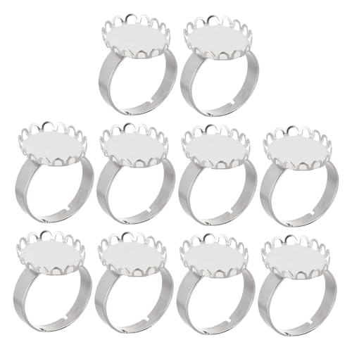 Gogogmee 10 Stück Teiliges Edelstahl Ringbasen für Schmuckherstellung Runde Metallringe mit Glatter Oberfläche Langlebig und Komfortabel für DIY Finger Ring Schmuck Zubehör von Gogogmee