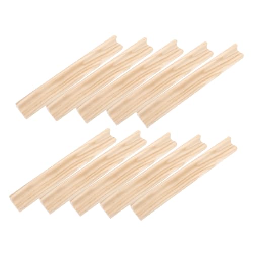 Gogogmee 10 Stück Teiliges Holz Buchstabenhalter aus Naturholz Stabile Englische Buchstaben Basis mit Holzstreifen DIY Holz Dekoration für Lernspiel und Kreative Bastelarbeiten von Gogogmee