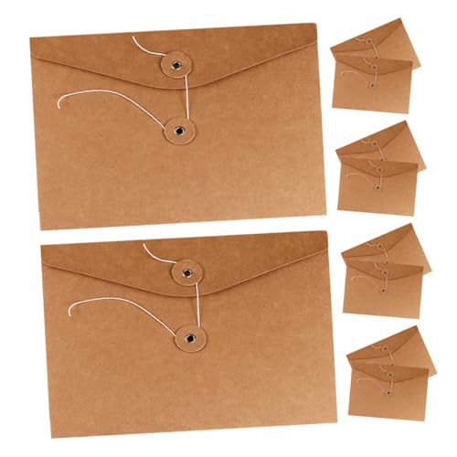 Gogogmee 10 Stück Teiliges Kraftpapier Dokumententaschen Robustes Papier mit Schnurverschluss Vielseitig Einsetzbar zum Sicheren Aufbewahren und Organisieren von Akten und Unterlagen von Gogogmee