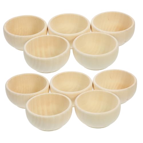 Gogogmee 10 Stück Teiliges Naturbelassene Handliche Holzschalen für DIY Bastelprojekte Unregelmäßige Holzschälchen zum Bemalen Dekorieren und Servieren von Snacks Leicht und von Gogogmee