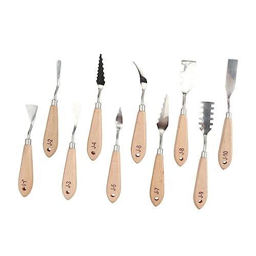 Gogogmee 10 Stück Teiliges Ölmalerei Spachtel mit Holzgriff Farbmischtücher für Künstler Hobbyisten und Kunststudenten für Öl und Acrylfarben Gogogmee 10 Stück Teiliges Ölmalerei Spachtel mit Holzgriff Farbmischtücher für Künstler Hobbyisten und Kunststudenten für Öl und Acrylfarben von Gogogmee