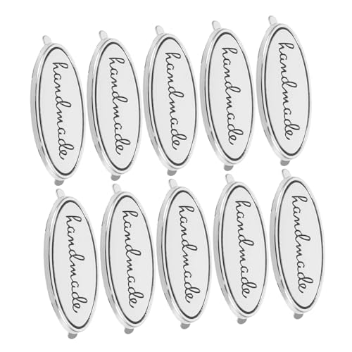 Gogogmee 10 Stück Teiliges Ovale Metall Etiketten aus Langlebiger Zinklegierung Handgefertigte DIY Labels zum Aufnähen Vielseitige Schmuck und Textilmarken für Kleidung Jeans Taschen von Gogogmee