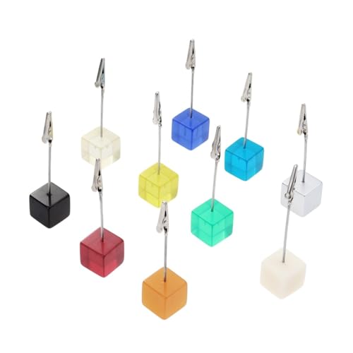 Gogogmee 10 Stück Teiliges Resin Würfel Memo Clip Halter mit Metall Krokodilklemme Vielseitiger Schreibtisch Kartenhalter für Fotos Notizen Hochzeit und Büro Bunte Zufällige Farbe von Gogogmee