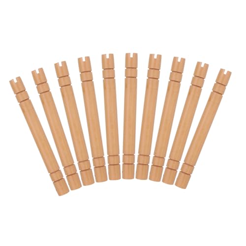 Gogogmee 10 Stück Teiliges Runde Fächergriffe aus Massivem Holz Ergonomisch Geformt Rutschfest und Langlebig Vielseitig Nutzbar für Handfächer Grillspieße und Bastelarbeiten von Gogogmee