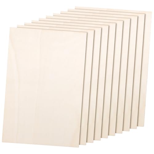 Gogogmee 10 Stück Teiliges Unbemalte Holzplatten Einheitliche DIY Bastelholzplatten Blanke Holzbretter zum Bemalen Modellieren und Kreative Holzarbeiten von Gogogmee