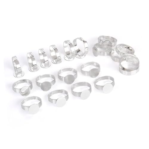 Gogogmee 10 Stück Teiliges Verstellbares Ringrohling Silberbeschichtete Lünette ohne Nickel Runde Ringbasis für DIY Schmuckherstellung Flexible Ringschale zum Basteln Individueller Gogogmee 10 Stück Teiliges Verstellbares Ringrohling Silberbeschichtete Lünette ohne Nickel Runde Ringbasis für DIY Schmuckherstellung Flexible Ringschale zum Basteln Individueller von Gogogmee