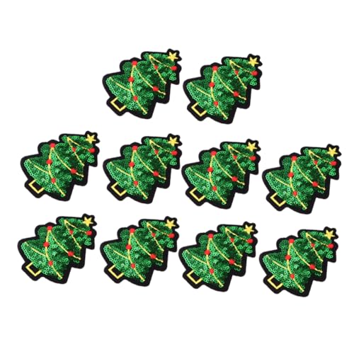 Gogogmee 10 Stück Teiliges Weihnachts Pailletten Aufbügler mit Besticktem Weihnachtsbaum Glitzernde Applikationen zum Aufnähen und Reparieren von Kleidung Jeans Hüten Pullovern Festliche Gogogmee 10 Stück Teiliges Weihnachts Pailletten Aufbügler mit Besticktem Weihnachtsbaum Glitzernde Applikationen zum Aufnähen und Reparieren von Kleidung Jeans Hüten Pullovern Festliche von Gogogmee