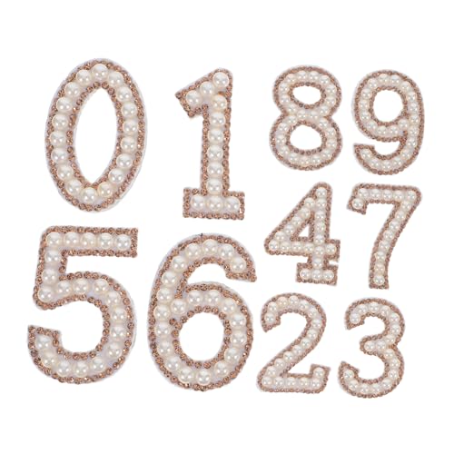 Gogogmee 10 Stück Teiliges Zahlen Bügelbilder mit Strass und Perlen Modische Einfach Aufzubügelnde Applikationen für Kinderkleidung DIY Schmuck Patches für T Shirts Blusen Röcke Gogogmee 10 Stück Teiliges Zahlen Bügelbilder mit Strass und Perlen Modische Einfach Aufzubügelnde Applikationen für Kinderkleidung DIY Schmuck Patches für T Shirts Blusen Röcke von Gogogmee