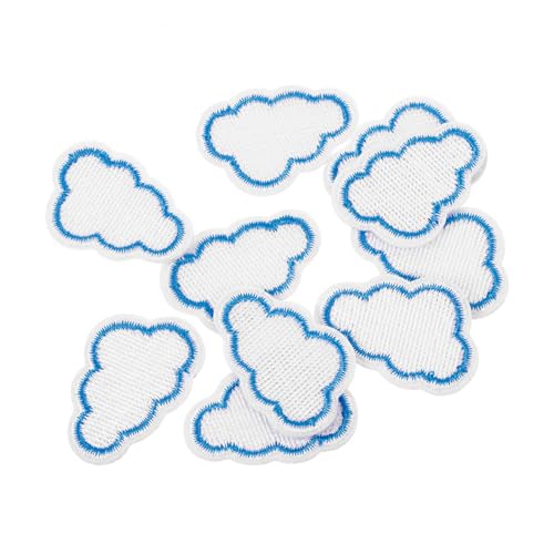 Gogogmee 10 Stück Teiliges Zarte Bestickte Wolken Patches zum Aufbügeln Strapazierfähige Stoffapplikationen für Jacken Hüte und DIY Kleidung Dekoration Waschbare Reparaturflicken von Gogogmee