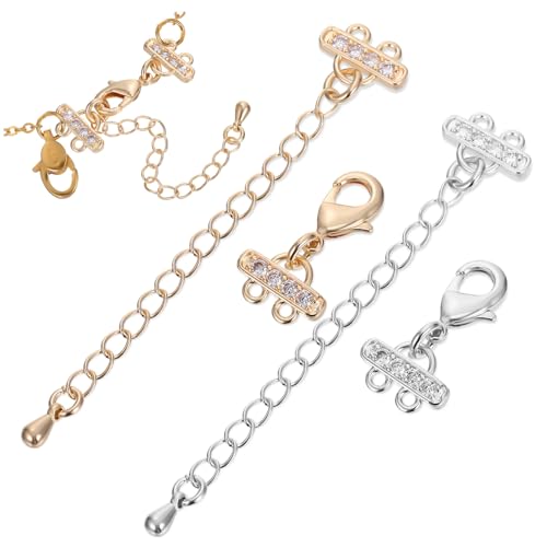 Gogogmee 10 Stück Teiliges Zweireihiger Verlängerungsketten mit Lobster Verschluss Schmuckverbinder für Armbänder und Halsketten Goldene und Weiße Metallfarben Sicherer Halt Elegant mit Gogogmee 10 Stück Teiliges Zweireihiger Verlängerungsketten mit Lobster Verschluss Schmuckverbinder für Armbänder und Halsketten Goldene und Weiße Metallfarben Sicherer Halt Elegant mit von Gogogmee