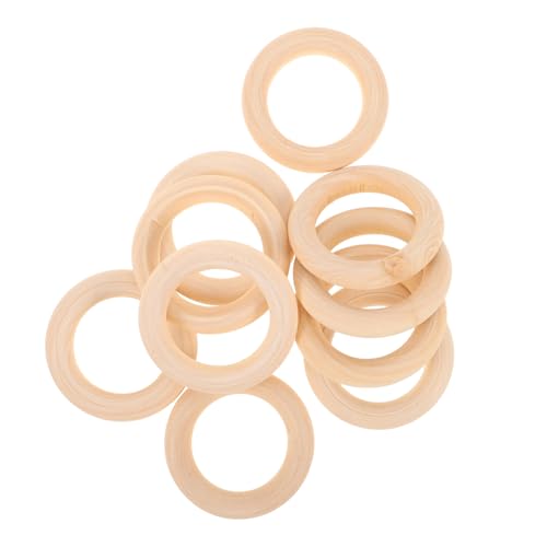 Gogogmee 10 Stück Unvollendete Holzringe Naturholz Glatte DIY Makramee Ringe für Schmuckherstellung Große Holzschleifen für Anhänger und Bastelprojekte von Gogogmee