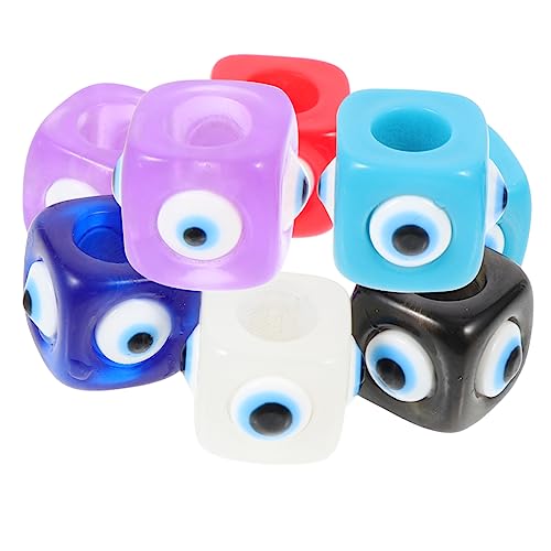 Gogogmee 10 Stück Würfelperlen mit Augenmuster Kunststoffperlen für Diy Schmuck für Armbänder und Bastelprojekte von Gogogmee