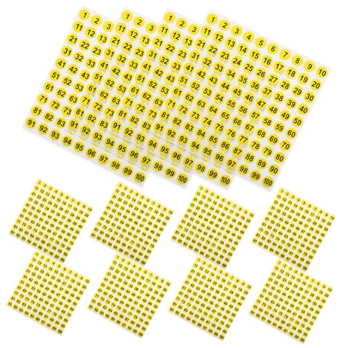 Gogogmee 100 Blatt Selbstklebende Zahlenaufkleber Wasserfest Gelbe Fläche mit Schwarzer Schrift Rund Nummerierte Etiketten für Klassenzimmer Büro DIY und Organisation Gogogmee 100 Blatt Selbstklebende Zahlenaufkleber Wasserfest Gelbe Fläche mit Schwarzer Schrift Rund Nummerierte Etiketten für Klassenzimmer Büro DIY und Organisation von Gogogmee