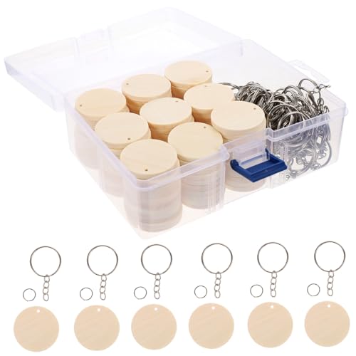 Gogogmee 100 Sätze Teiliges DIY Schlüsselanhänger Holzrohling Runde Holzscheiben mit Einzelbohrung Beschriftbare Holzanhänger für Handwerk Schlüsselring Zubehör Vielseitig für Schlüssel Gogogmee 100 Sätze Teiliges DIY Schlüsselanhänger Holzrohling Runde Holzscheiben mit Einzelbohrung Beschriftbare Holzanhänger für Handwerk Schlüsselring Zubehör Vielseitig für Schlüssel von Gogogmee
