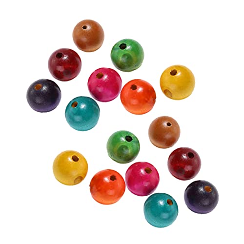 Gogogmee 100 Stück Bunte Holzperlen Runde DIY Bastelperlen für Kreative Schmuckherstellung Durchmesser zum Auffädeln und Dekorieren von Accessoires für Zuhause von Gogogmee