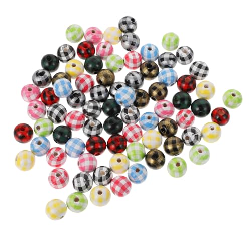 Gogogmee 100 Stück Bunte Holzperlen zum Auffädeln DIY Bastelperlen für Schmuck Armbänder Handgefertigte Spacer Beads Farbenfrohe Holzperlen für Bastelprojekte und Dekorationen von Gogogmee
