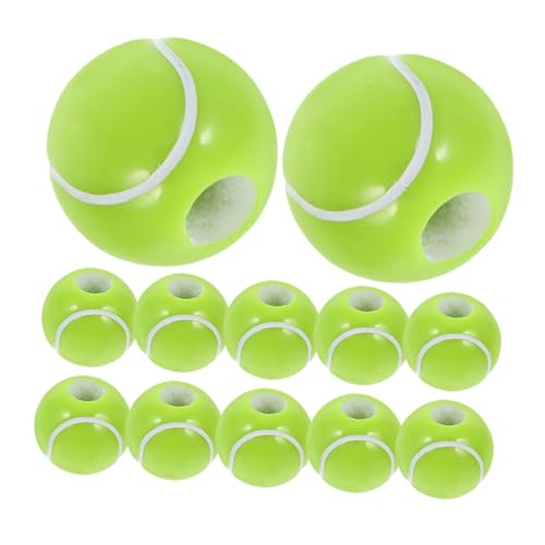 Gogogmee 100 Stück DIY Tennisperlen Große Grüne Acrylperlen mit Großem Loch Rund Schmuckperlen für Armbänder Halsketten Basteln und Dekoration von Gogogmee