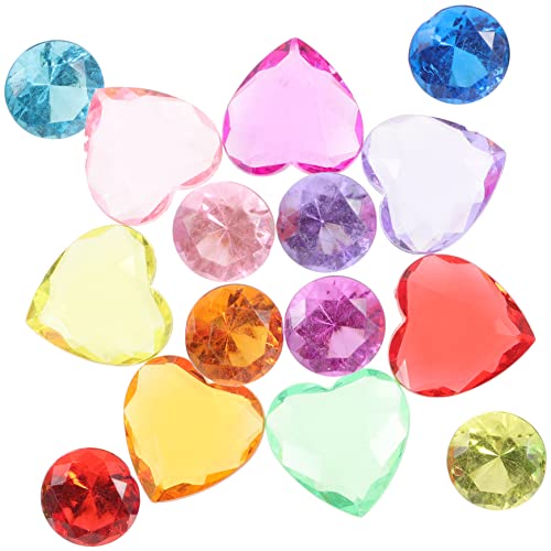 Gogogmee 100 Stück Diamant Bunte Acryl Edelsteine für Schmuck DIY Haaraccessoires Bastelprojekte Dekoration Herzgemme von Gogogmee