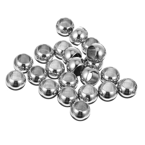 Gogogmee 100 Stück Edelstahl Perlen mit Großem Loch Langlebige DIY Schmuckperlen für Halsketten Armbänder Rostfreie Schmuckzubehör für Perlenweben und Bastelanhänger Vielseitig für Charms Gogogmee 100 Stück Edelstahl Perlen mit Großem Loch Langlebige DIY Schmuckperlen für Halsketten Armbänder Rostfreie Schmuckzubehör für Perlenweben und Bastelanhänger Vielseitig für Charms von Gogogmee