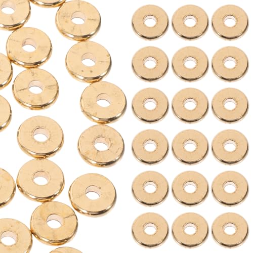 Gogogmee 100 Stück Flache Abstandshalterperlen Kupfer für DIY Schmuckherstellung für Armbänder und Kreative Bastelprojekte von Gogogmee