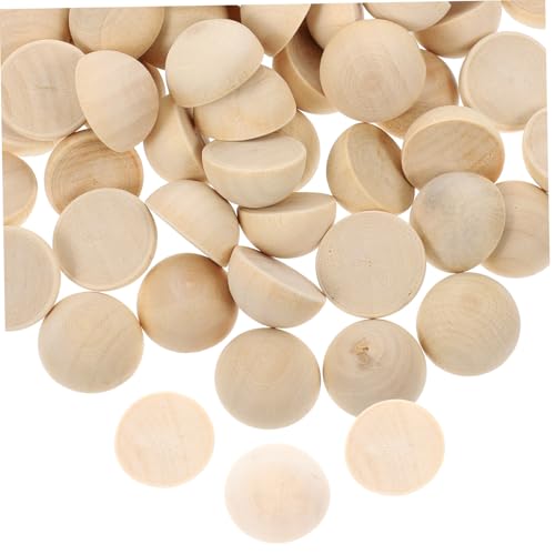 Gogogmee 100 Stück Halbrunde Holzperlen Naturbelassen Unbehandelt für DIY Schmuck Handwerk Dekoration Bastelperlen für Armbänder Halsketten Traumfänger und Heimdeko von Gogogmee
