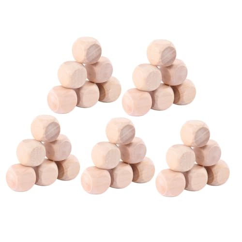 Gogogmee 100 Stück Holz Würfel Blanko Sechseitige Würfel Quadratische Holzblöcke zum Bemalen Basteln DIY Dekoration für Hochzeit Shower Handwerk von Gogogmee