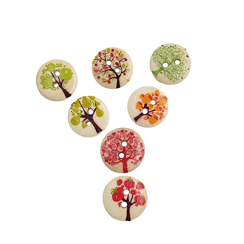 Gogogmee 100 Stück Holzknöpfe mit Obst und Gemüsemotiven DIY Bastelbedarf für Nähprojekte Scrapbooking und Kleidung und Langlebig von Gogogmee