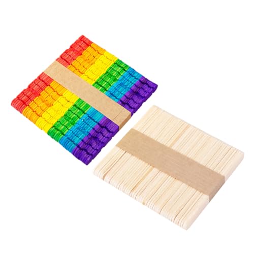 Gogogmee 100 Stück Holzstäbchen Bunt und Naturfarben Glatte Eisstiele zum Basteln DIY Handwerk Modellbau und Eiscreme Herstellung Sicher und Langlebig für Erwachsene Gogogmee 100 Stück Holzstäbchen Bunt und Naturfarben Glatte Eisstiele zum Basteln DIY Handwerk Modellbau und Eiscreme Herstellung Sicher und Langlebig für Erwachsene von Gogogmee