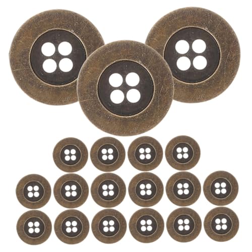 Gogogmee 100 Stück Metallknöpfe Vintage Blazer Knöpfe Rund Bronze Farbton Vierloch Knöpfe für DIY Kleidung Jacken Cardigans Overcoats Nähen und Basteln von Gogogmee