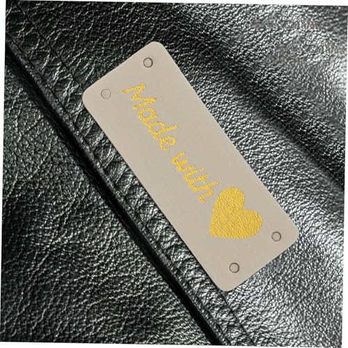 Gogogmee 100 Stück PU Leder Etiketten zum Annähen Flexible Kleidungsetiketten für Jeans Hüte Taschen Stricken und Häkel DIY Vielseitige Farben für Handgemachte Textilaccessoires von Gogogmee