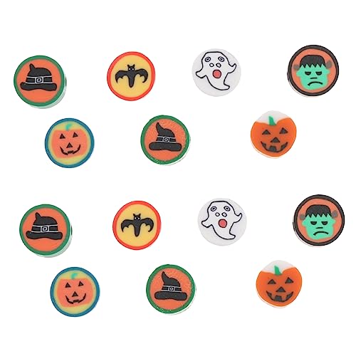 Gogogmee 100 Stück Polymer Clay Perlen Halloween Serie Bunte DIY Scheiben mit Langlebige Schmuck Zubehör für Armbänder Halsketten Kreative Handwerksprojekte von Gogogmee