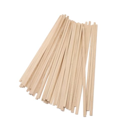 Gogogmee 100 Stück Quadratische Holzstäbe Lang Stabile DIY Bastelmaterialien für Handwerk Dekoration Modellbau Kreative Holzleisten von Gogogmee
