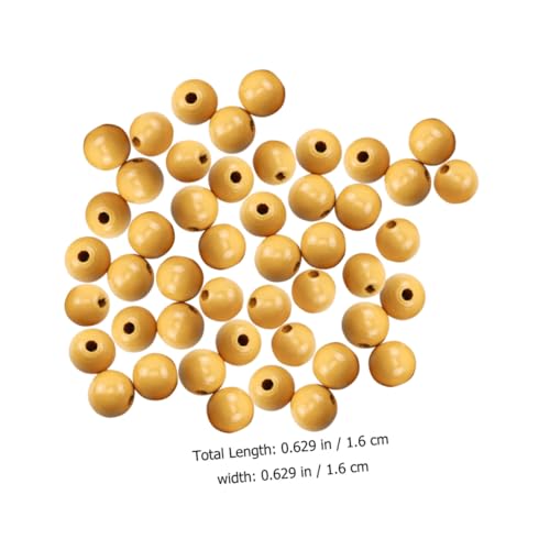 Gogogmee 100 Stück Runde Holzperlen Tiefgelb DIY Schmuckperlen Bastelperlen zum Auffädeln für Armbänder Halsketten Handwerk und Dekoration von Gogogmee