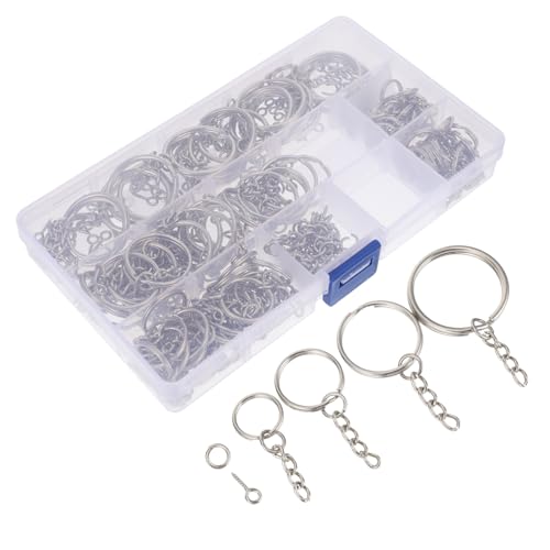 Gogogmee 100 Stück Schlüsselringe mit Offenen Ringen und Schrauben DIY Schlüsselanhänger Zubehör für Kreative Bastelprojekte von Gogogmee