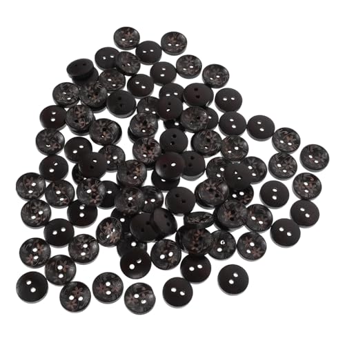 Gogogmee 100 Stück Schwarze Holzknöpfe Schüsselform DIY Nähknöpfe zum Annähen Kleidung Knöpfe für Jacken Mäntel Kreative Bastelknöpfe Langlebig Glatt ohne Grat von Gogogmee