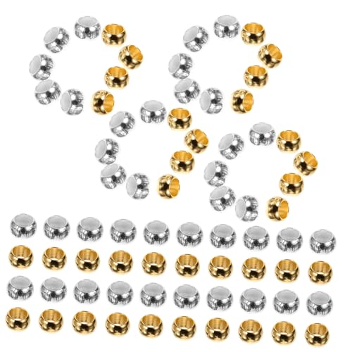 Gogogmee 100 Stück Teiliges DIY Schmuck Quetschperlen Silber Gold Crimp Beads Auffädeln für Armbänder Halsketten Schmuckherstellung und Bastelarbeiten von Gogogmee