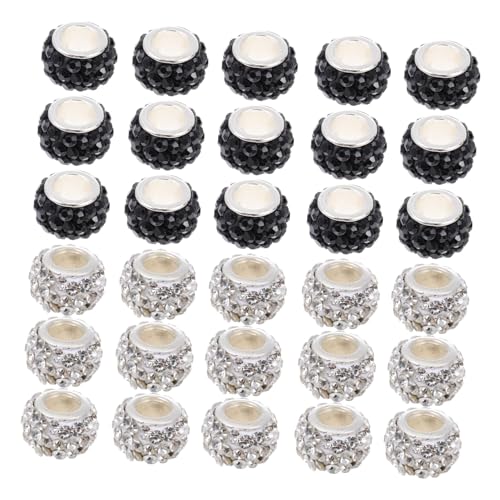 Gogogmee 100 Stück Teiliges DIY Schmuckperlen mit Strass Große Lochperlen in Schwarz und Weiß Vielseitige Spacer Perlen zum Auffädeln für Armbänder und Schmuckherstellung Gogogmee 100 Stück Teiliges DIY Schmuckperlen mit Strass Große Lochperlen in Schwarz und Weiß Vielseitige Spacer Perlen zum Auffädeln für Armbänder und Schmuckherstellung von Gogogmee