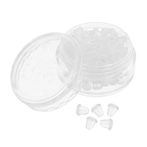 Gogogmee 100 Stück Teiliges Transparente Silikon Ohrstecker verschlüsse Sichere Ohrstecker stopper Kompatibel mit Durchbohrten Ohrringen Leichte und Langlebige Ohrring von Gogogmee