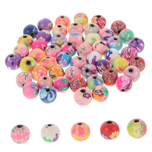 Gogogmee 100Stücke DIY Polymer Tonperlen für Armbänder Runde Schmuckperlen zum Auffädeln Zufällige Farben Bastelmaterial für Schmuckgestaltung von Gogogmee