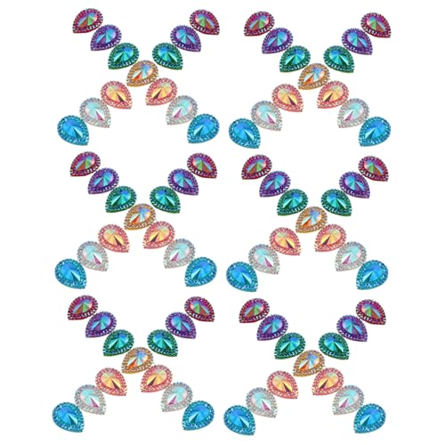 Gogogmee 100Stücke Funkelnde Flachrücken Wasserfall Strasssteine Resin für DIY Schmuck Hochzeitsdekorationen Aufnähen Kleidung Taschen und Schuhe Bastelaccessoires von Gogogmee