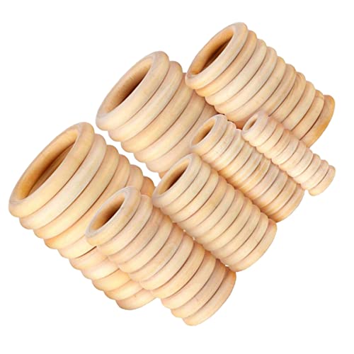 Gogogmee 100Stücke Natürliche Holzringe Unbehandelte Holzkreise für DIY Bastelprojekte für Vorhangringe Schmuckherstellung und Deko Accessoires Gogogmee 100Stücke Natürliche Holzringe Unbehandelte Holzkreise für DIY Bastelprojekte für Vorhangringe Schmuckherstellung und Deko Accessoires von Gogogmee