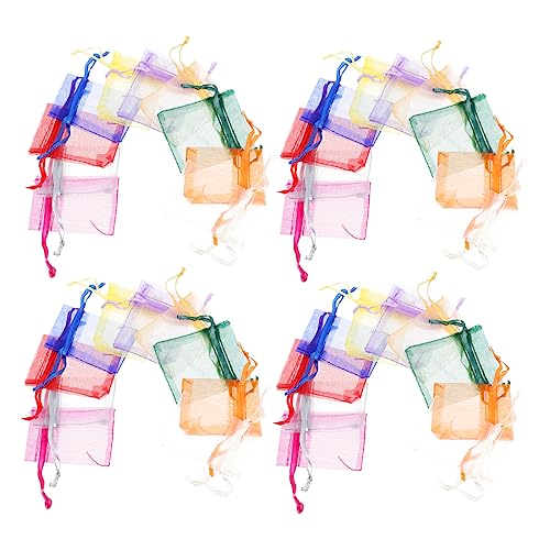 Gogogmee 100Stücke Organzasäckchen Kordelzug Geschenktüten für Hochzeiten Partys und Feiertage Vielseitige Aufbewahrung für Süßigkeiten Schmuck und Kleine von Gogogmee