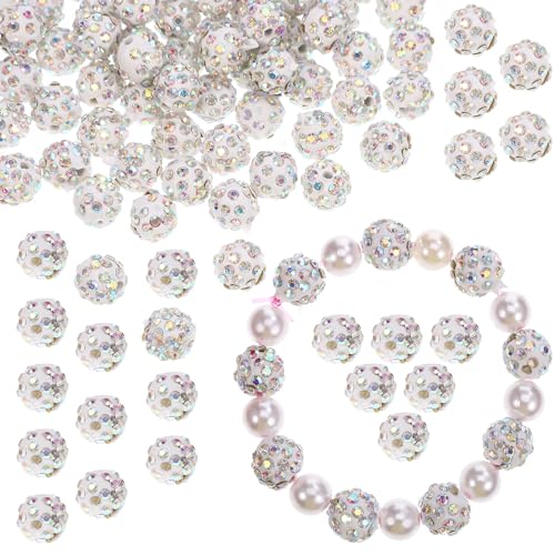 Gogogmee 100Stücke Strassperlen DIY Glitzerperlen für Schmuckherstellung Abstandshalter für Armbänder und Bastelprojekte Ab Farben von Gogogmee