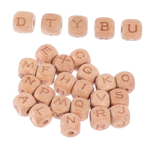 Gogogmee 104 Stück Teiliges Buchstabenperlen aus Robustem Buchenholz Quadratische Holzperlen mit Alphabet für DIY Armband Schmuckherstellung Vielseitige Bastelperlen für Schmuck und von Gogogmee