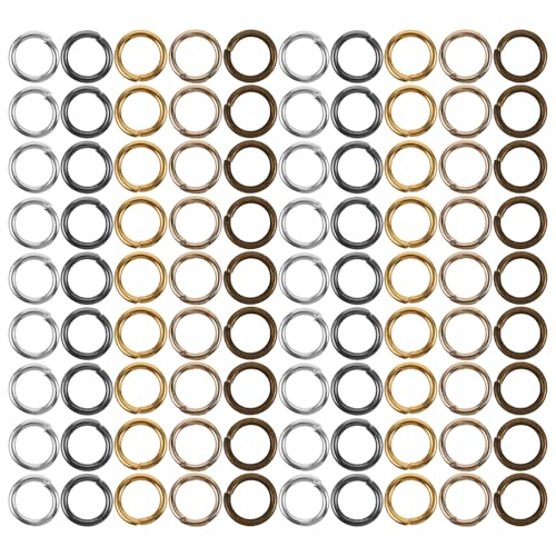 Gogogmee 10Er-Packungen Silberne und Goldene Offene Biegeringe aus Metall Kleine Jump Rings für Schmuckherstellung DIY Perlenverbinder für Halsketten Armbänder und Ohrringe Langlebig und von Gogogmee