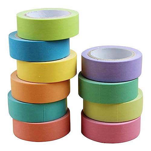 Gogogmee 10Rollen Handreißpapier Klebeband Buntes Washi Tape für Scrapbooking DIY Planer Geschenkverpackung für Kreative Projekte und Dekoration von Gogogmee